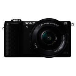 Sony A5000 Compact System Camera with 16-50mm Lens, HD 1080p, 20.1MP, Wi-Fi, 3 Tilting LCD Screen Black